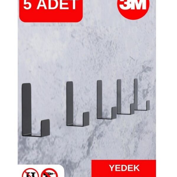 Risingmaber Yapışkanlı Askılık Kapı Arkası Bornoz Askılığı Yapışkanlı Mutfak Banyo Askılığı Havlu Askılığı Elbise Askılığı 5'li set 3M Yapışkanlı Tasarım MT78S
