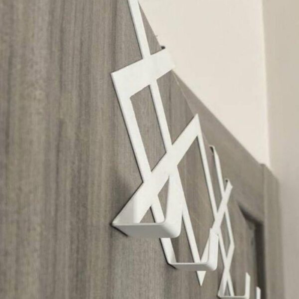 Risingmaber Metal Beyaz Desenli Amerikan Kapı Arkası Askılık Organizer Askılık ve Desenli Banyo Kapı Arkası Askılık MT77B