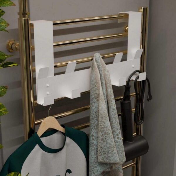 Risingmaber Beyaz Havlupan Askısı Banyo Petek Askısı ve Havlu Askılığı, Banyo Peteği Askılığı MT104B