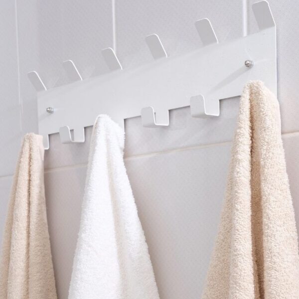 Risingmaber Metal Beyaz Amerikan Kapı Arkası Yapışkanlı Askılık Banyo Askılık ve Duvar Askısı MT84B