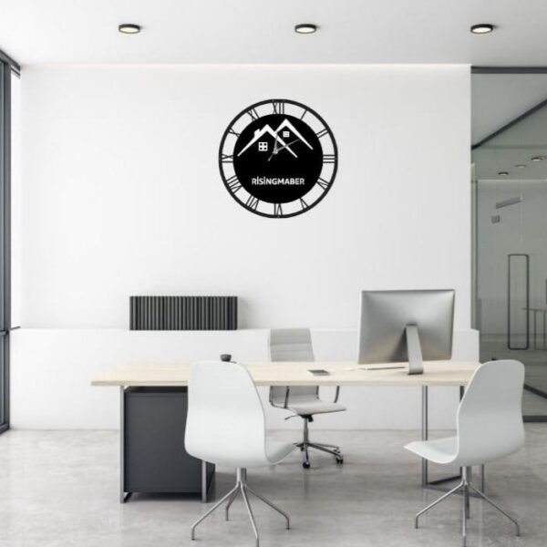 Risingmaber Dekoratif Tasarımlı Roma Rakamlı Promosyon Duvar Saati 50x50 PS07
