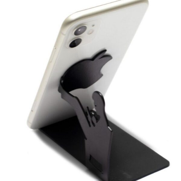 Risingmaber Metal Mat Siyah Dekoratif Oturan Adam Telefon Tutacağı MT55
