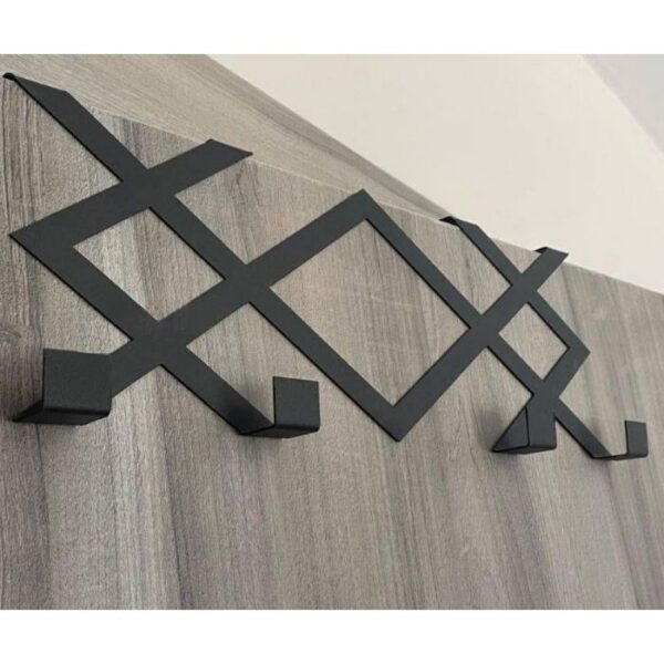 Risingmaber Metal Siyah Desenli Amerikan Kapı Arkası Askılık Organizer Askılık ve Desenli Banyo Kapı Arkası Askılık MT77S
