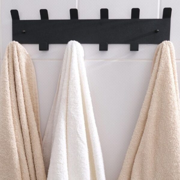 Risingmaber Metal Siyah Amerikan Kapı Arkası Yapışkanlı Askılık Banyo Askılık ve Duvar Askısı MT84S
