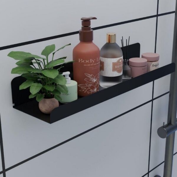 Risingmaber 3M Ultra Güçlü Yapışkanlı Siyah Mutfak&Banyo Rafı, Çok Amaçlı Organizer Raf MT95S