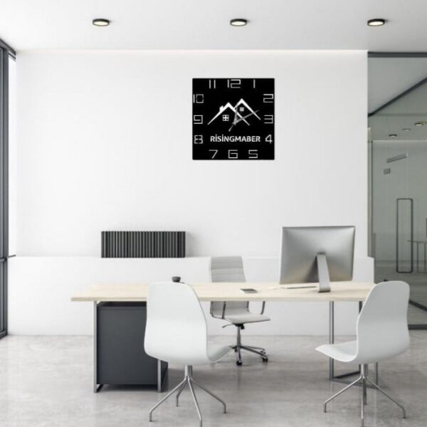 Risingmaber Yuvarlak Standart Rakamlı Promosyon Duvar Saati 50x50 PS03